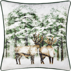 Classic Reindeer Velvet Piped Cushion
