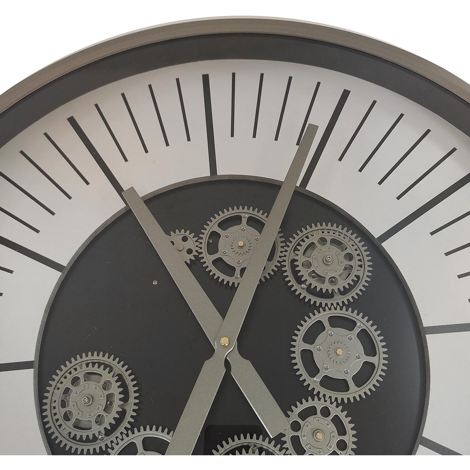 Gear Design Wall Clock For Living Room - Silver