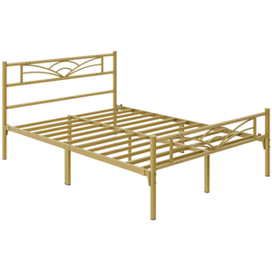 Antique Gold / Double Metal Bed Frame with Cloud Design shot 7334241