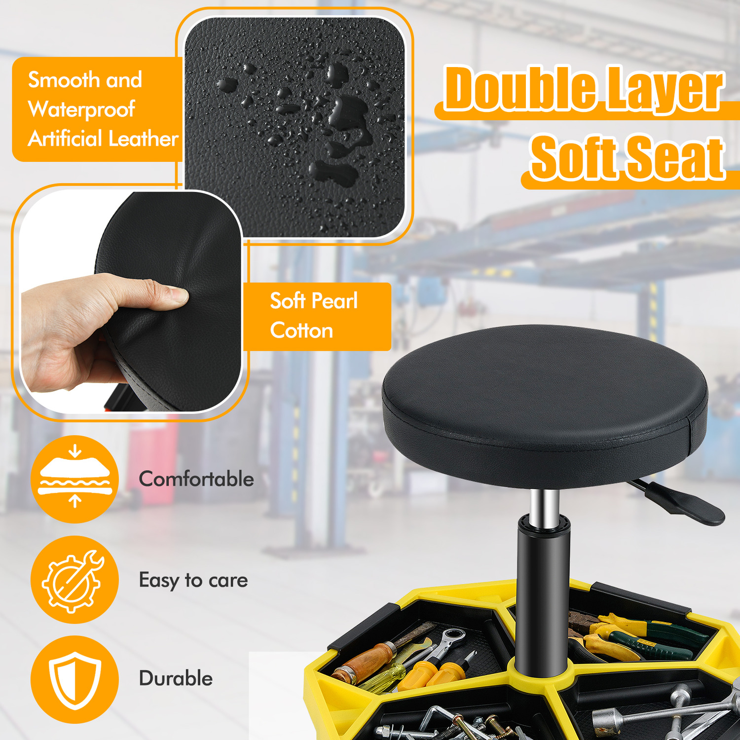 Technicians Stool Rolling Mechanic Stool
