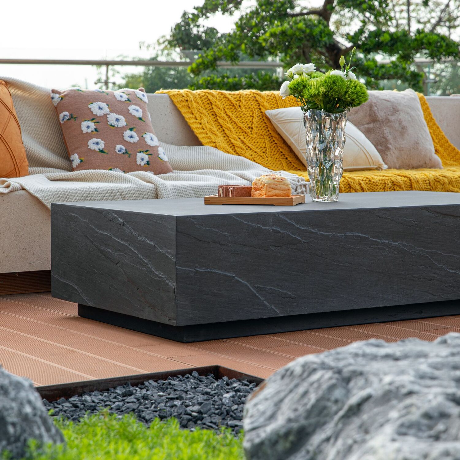 Elementi Colorado Grc Rectangular Coffee Table - Slate Black