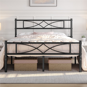 Black / King Metal Bed Frame with Curved Design shot 7467940