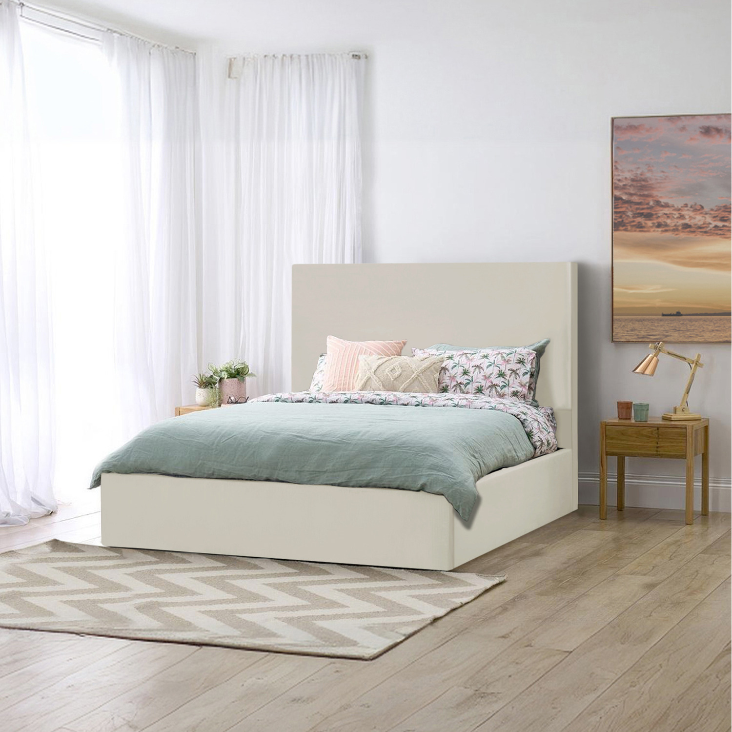 Plain Storage Bed - Orange Single