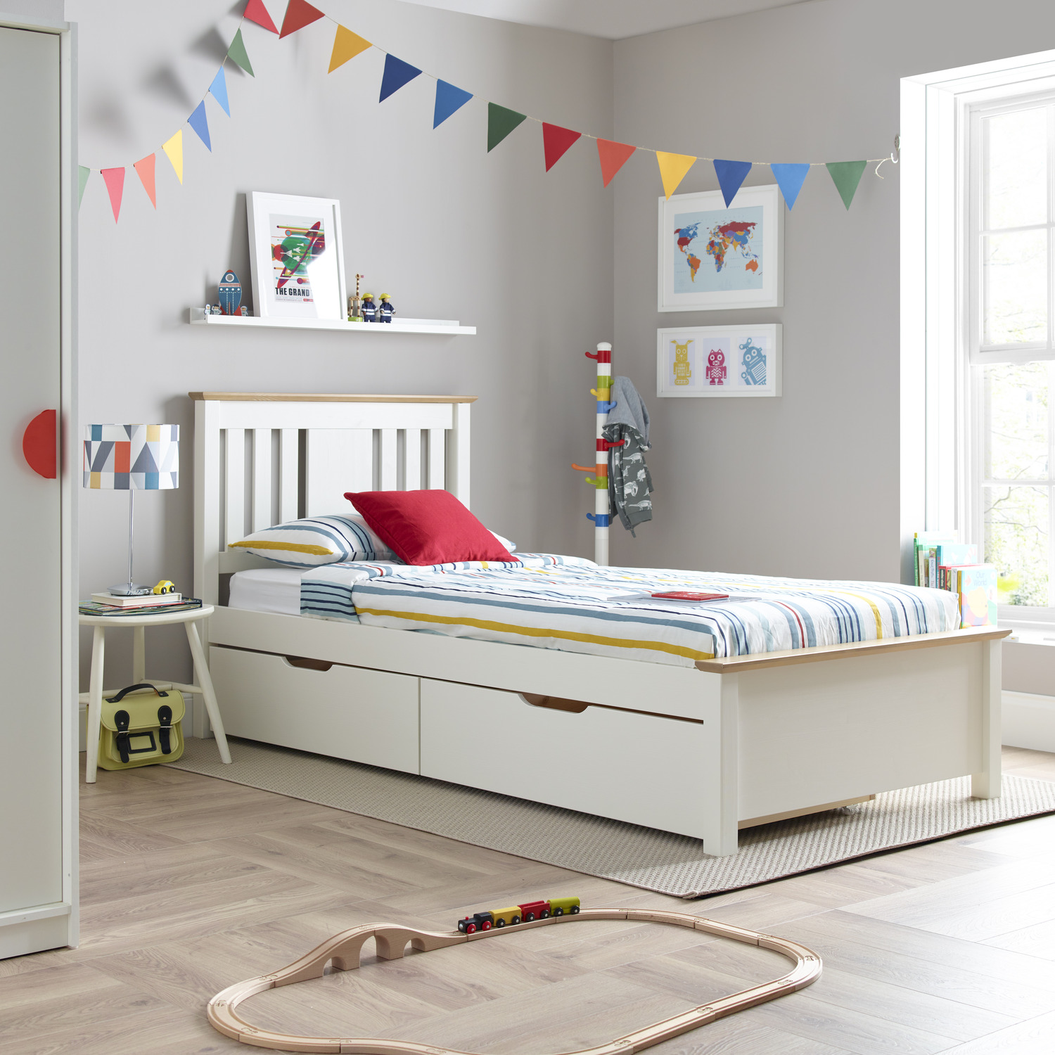 Northwood Kids White Single Bed With 2 Storage Drawers - White