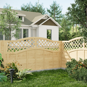 Pressure-Treated Timber Lattice Top Garden Fence Panel