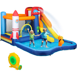 AIYAPLAY 5-in-1 Castle Water Slide Multicolor Inflatable