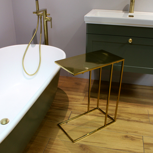 Retro Rectangular Under Side Table, 610mm x 465mm - Brass