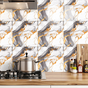 Lifeideas Set of 10 Square Multi-colour Marble Wall Stickers