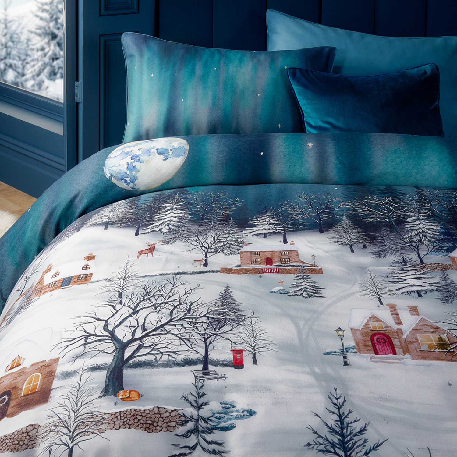 Starlight Cotton Duvet Cover Set - Midnight Blue Superking