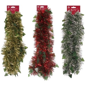 6 X 2M Chunky Diecut Tinsel Christmas Tree Decoration Garland 12 Metre