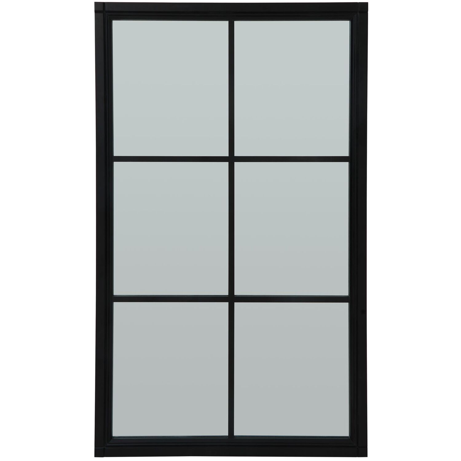 Image of Architectural Window-Style Large Mirror - Black