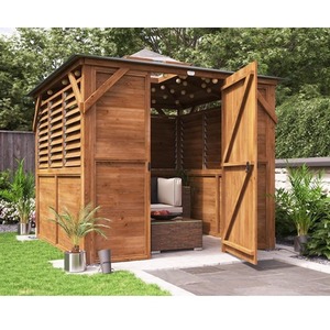Dunster House Wooden Gazebo with Sides Erin, Enclosed Louvre Pannels