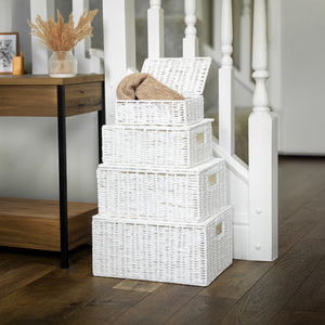 4x Wicker Storage Baskets