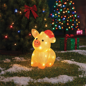 Xmas Haus 27X20X28cm 30Warm White Led Pig 3Aa 5M Lead Outdoor