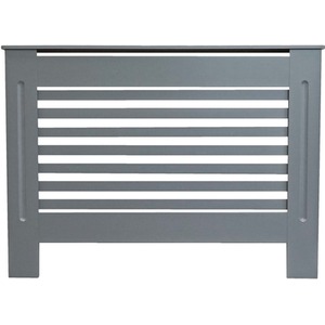 Matt Grey / 112cm Horizonal Slatted Radiator Cover shot 11273868