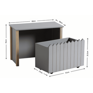 Ziggy Grey Pull Out Toy Box Storage Bench