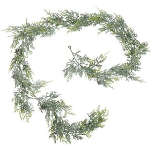 Frosted Pine Garland With Pinecones
