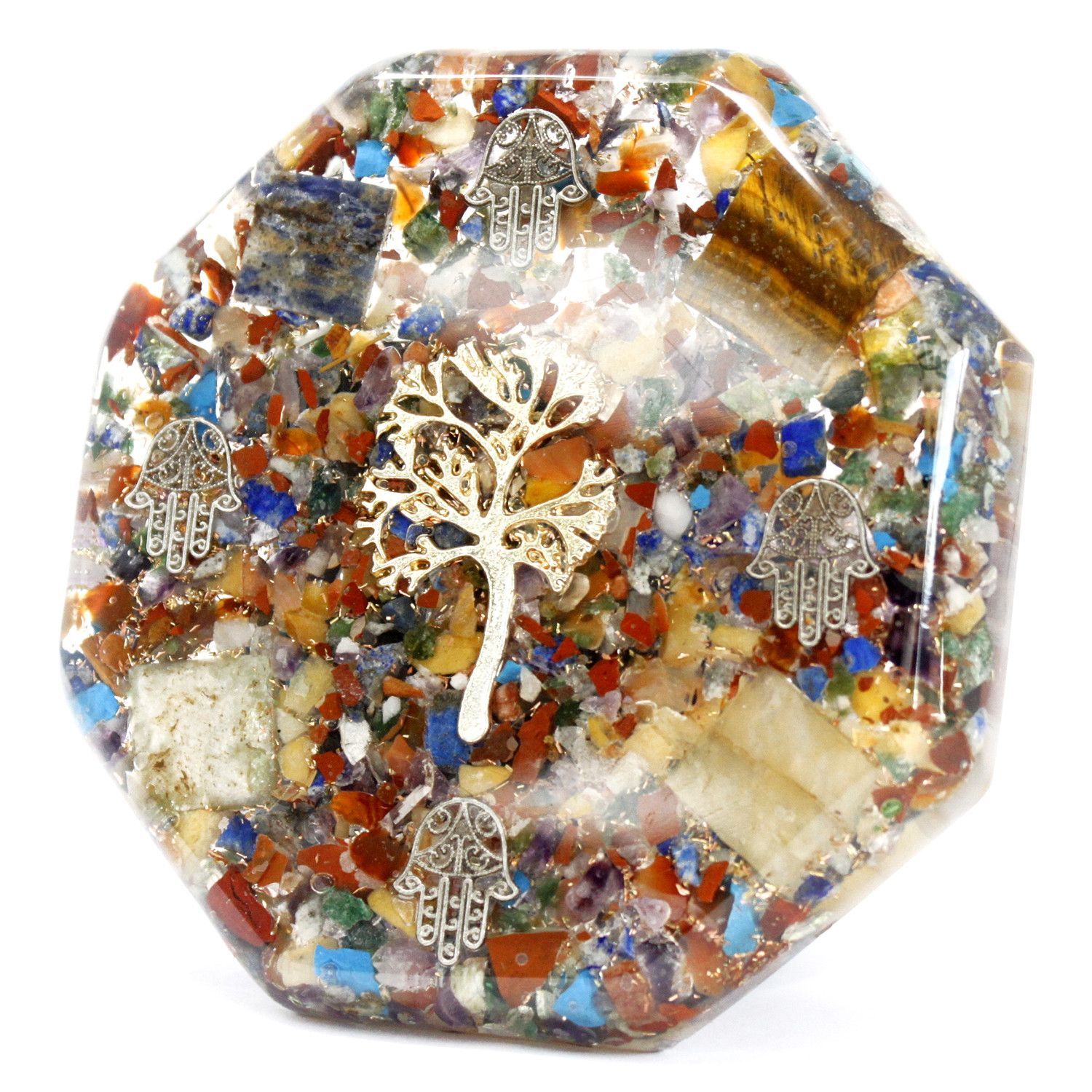 Orgonite Desk Power Packs Tree of Life Large Multicolor - Multicolor
