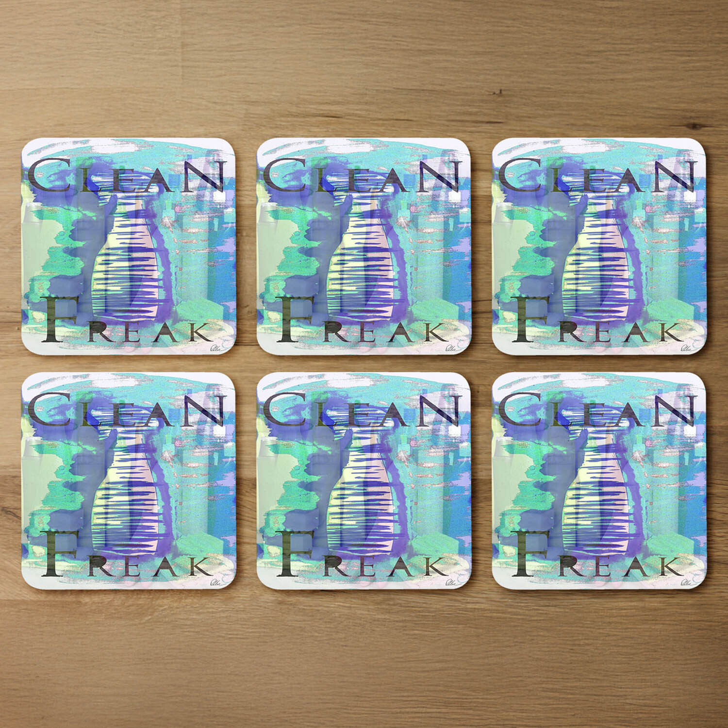 Clean Freak Blue Coaster - Blue