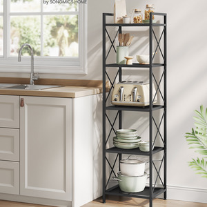 5-Tier Metal Shelving Unit, Storage Rack with X Side Frames