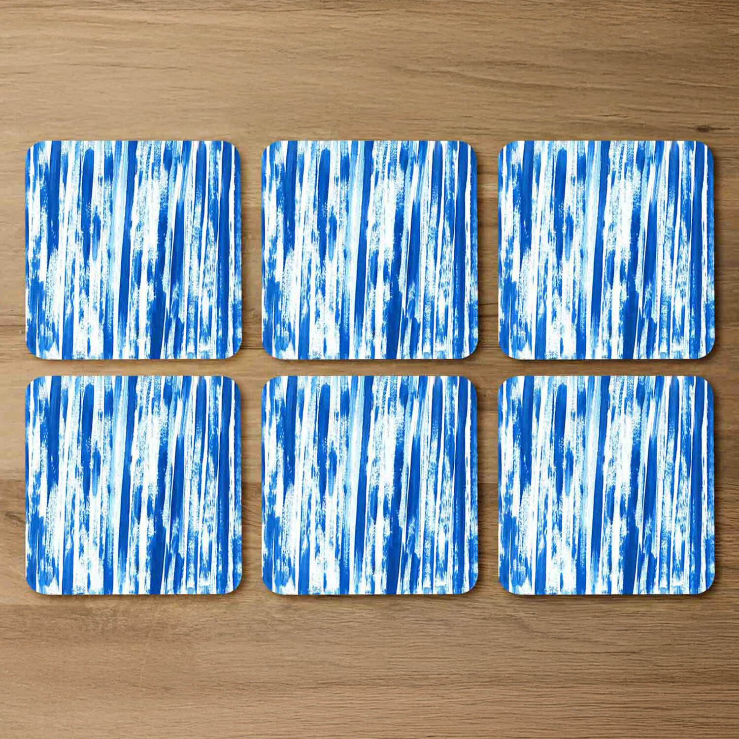 Image of Blue Paint Strokes Coaster Set -&hellip;