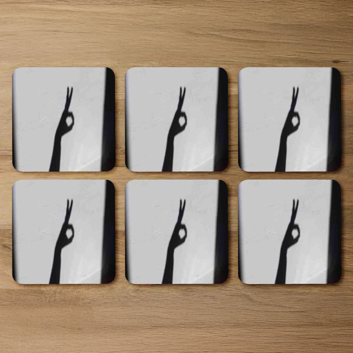 Image of Hand Silhouette Coaster Set - Black