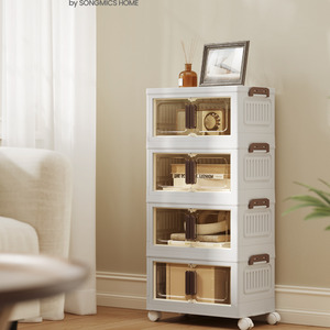 Storage Boxes with Lid, 4-Tier Stackable Organiser with 1 Lid