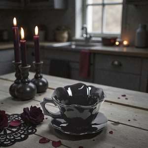 Ceramic Rose Cup and Saucer