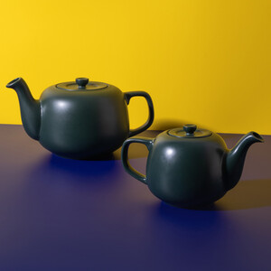 La Cafetire Classic 2 Cup Ceramic Teapot, Green Teapot, Non-Drip Spout, 600ml