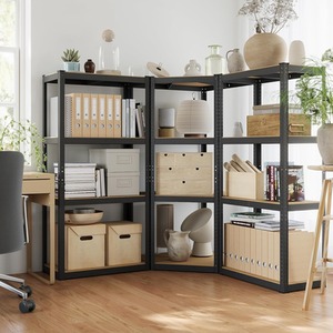 Corner Shelf 4-Tier, Garage Shelving, Heavy Duty Metal Shelving Units