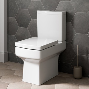 Square Short Projection Close Coupled Toilet Soft Close Seat