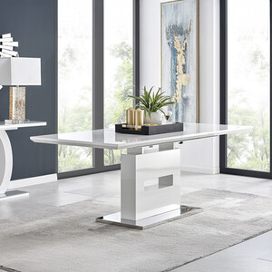 Arezzo Large Extending White High Gloss Modern Kitchen Dining Table