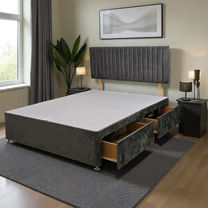 Charcoal Grey / Small Single Emily Divan Bed Base 2 Drawers and Headboard shot 12507019