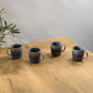 Pack of 4 Modern Reactive Glaze Mugs