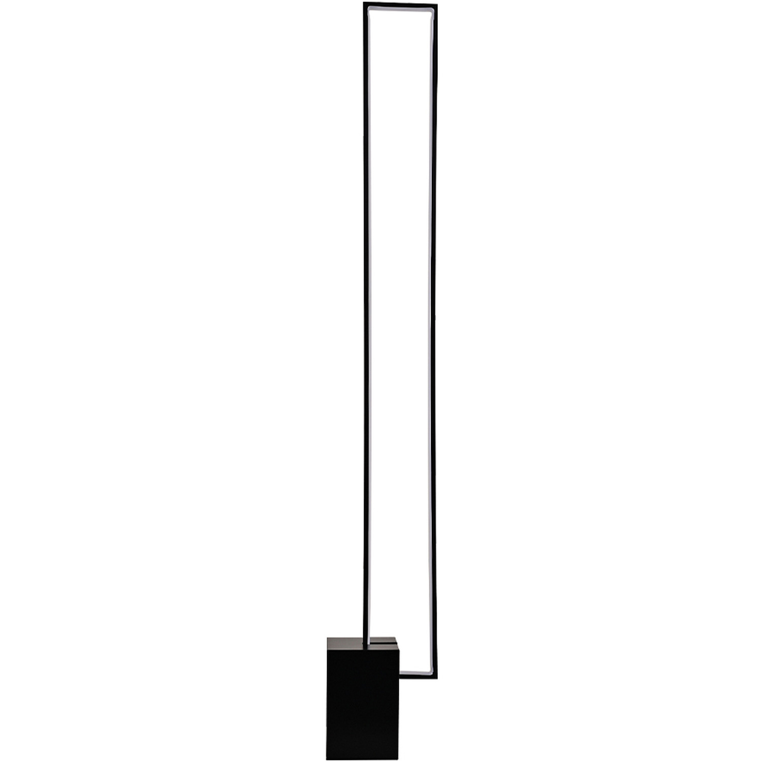 Metal Rectangular LED Floor Lamp with Base - Black