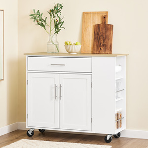 Kitchen Island with Adjustable Shelf