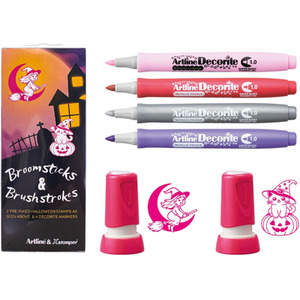 Artline Halloween Stamps and Decorite Pen Set - Pack of 6
