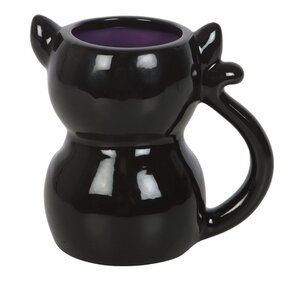 Cute Creepy Black Cat Mug Gothic Ceramic Gift