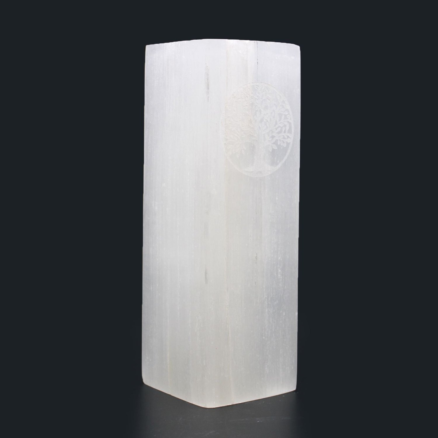 Selenite Block Lamp 25cm - Tree of Life - Calming  Purifying Light - White