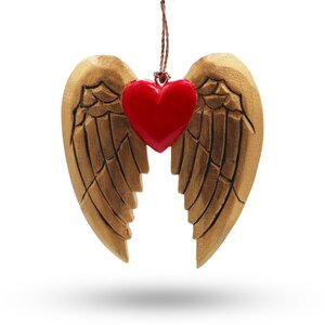 Gold Xmas Angel Wing Heart Hand-Painted Christmas Decor Set