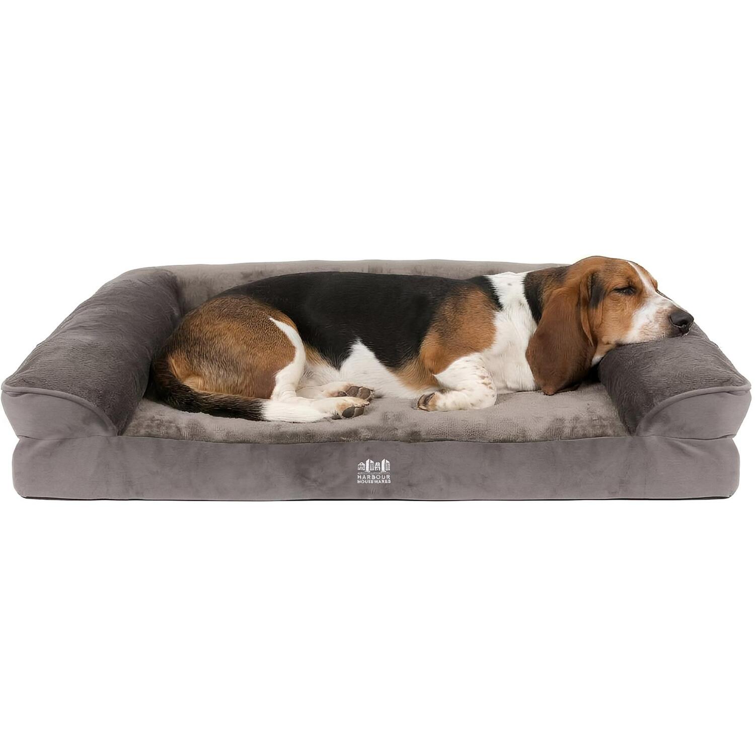 Harbour Housewares Deluxe Waterproof Dog Bed - Grey / 89Cm