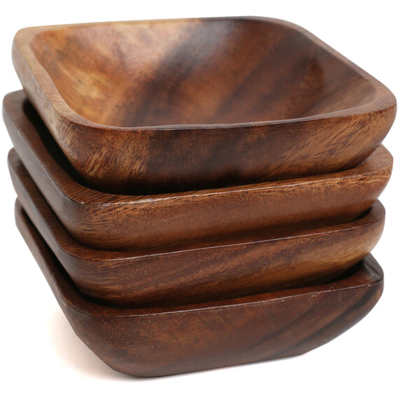 Kora Acacia Wood Set Of 4 Small Bowls