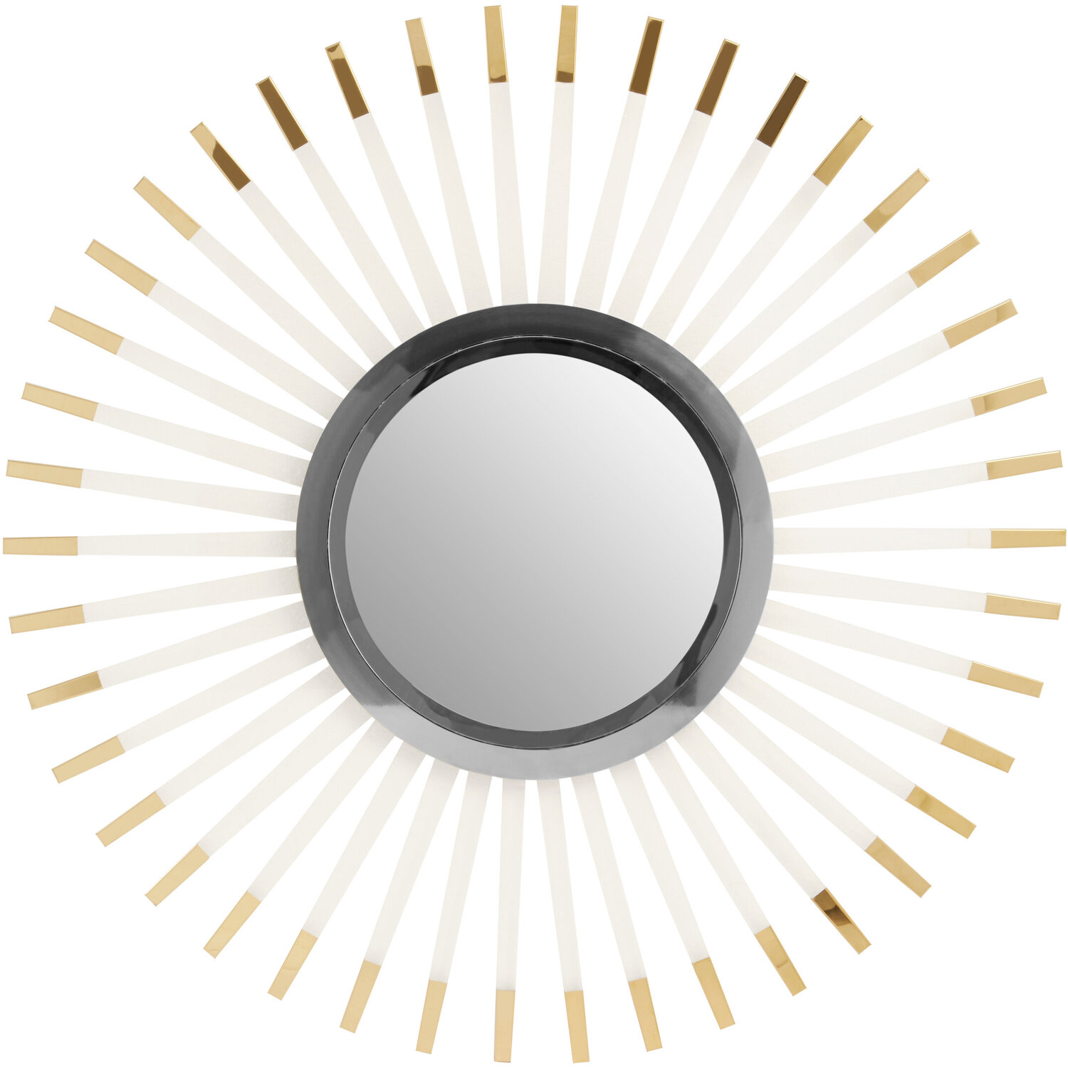 Jade Round Grey Wall Mirror - Transparent