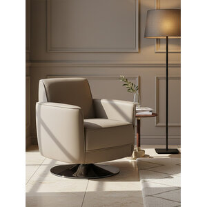 Wester Mink Leather Effect Swivel Chair