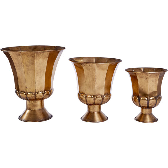 Reza Set of 3 Gold Finish Planters