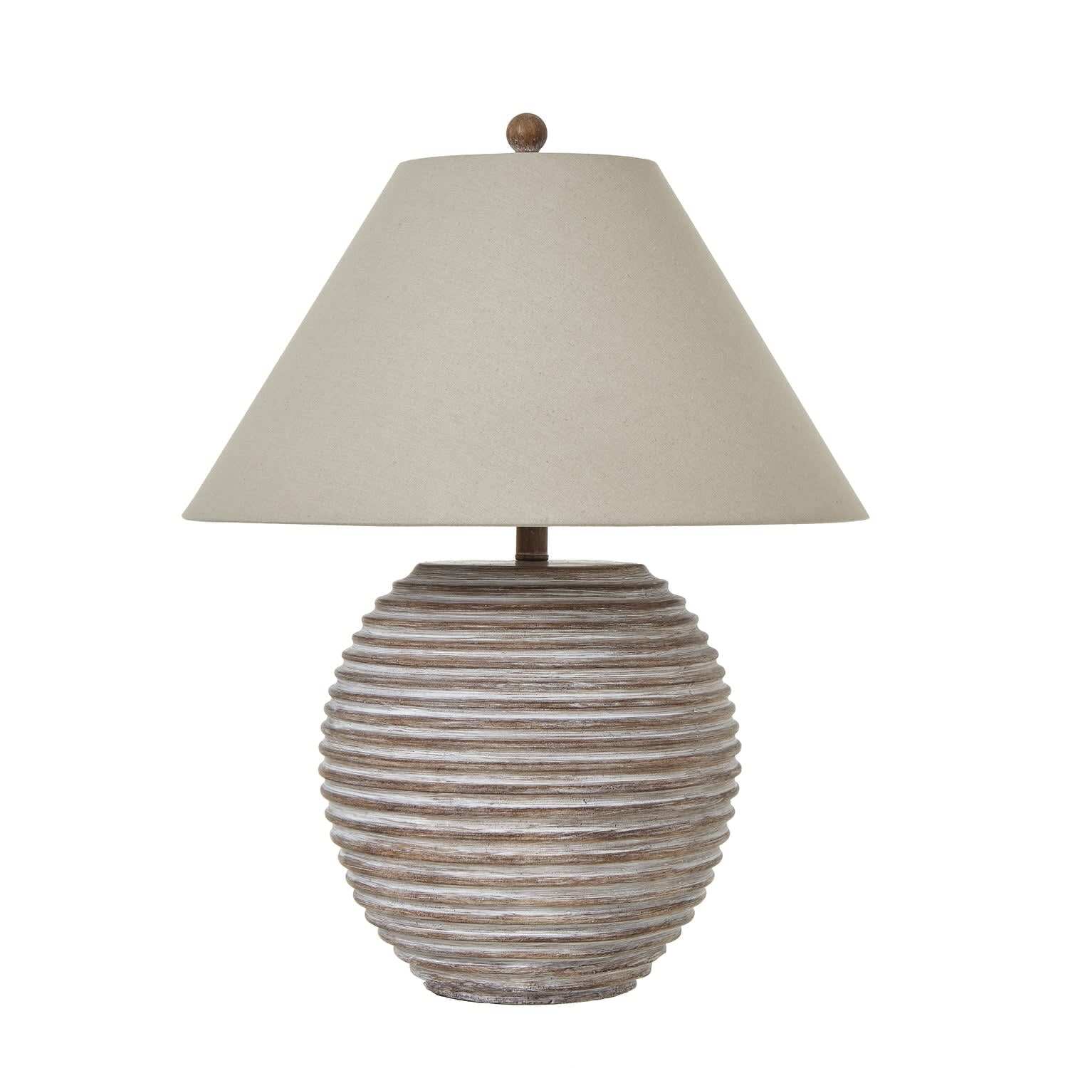 Image of Montrésor Ribbed Ceramic Table Lamp with&hellip;