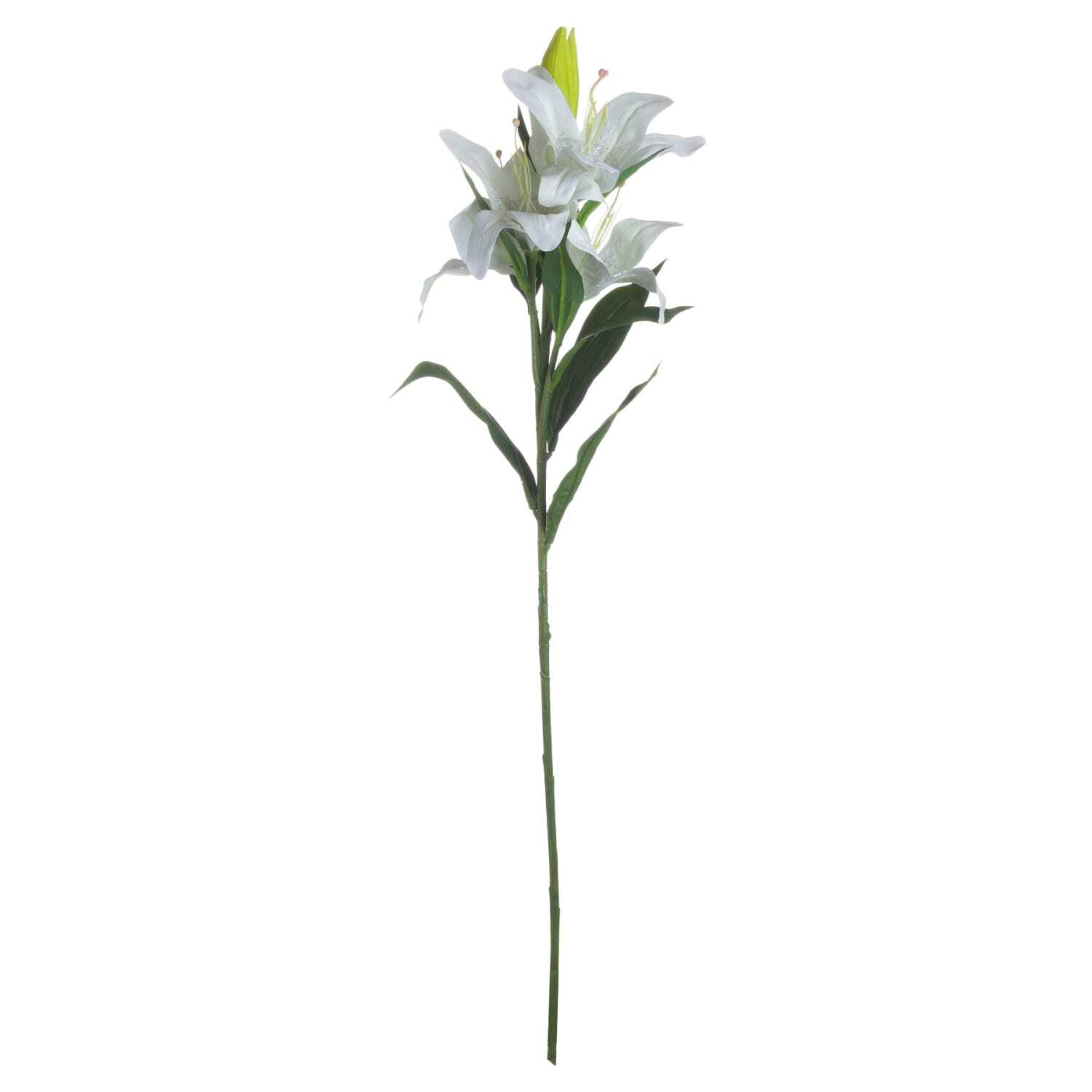 Set of 3 Artificial Lily Stems - White
