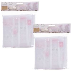 Zip Close Mesh Laundry Net Bag - White - Set of 8