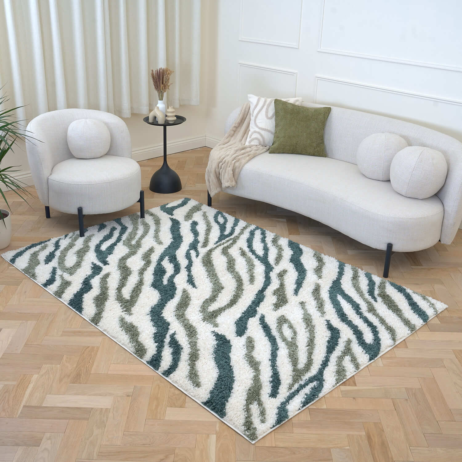 The Rugs Green Moodi Shaggy Nyra Rug - 80X150 Cm - Image 3