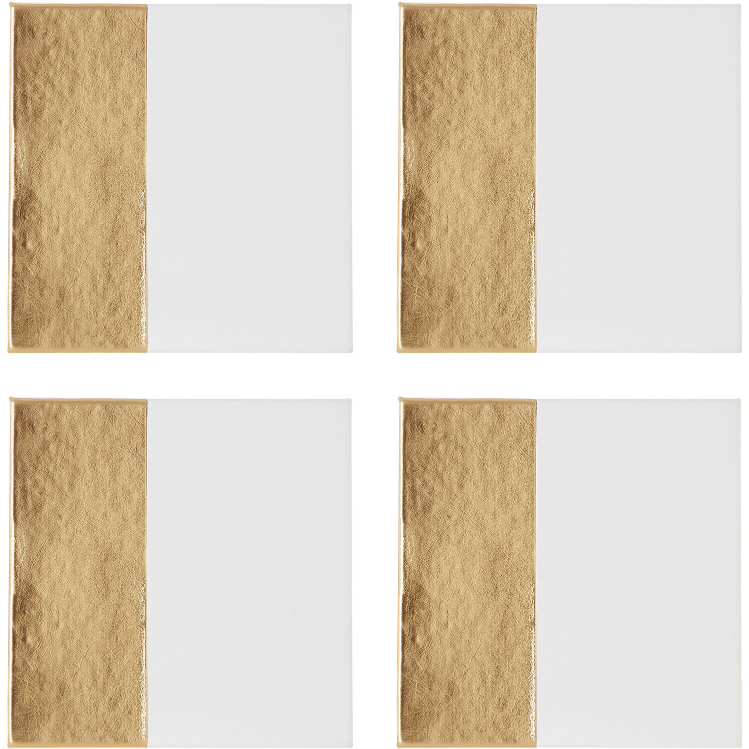 Maison By Premier Geome Set Of 4 Square White And Gold Coasters - White